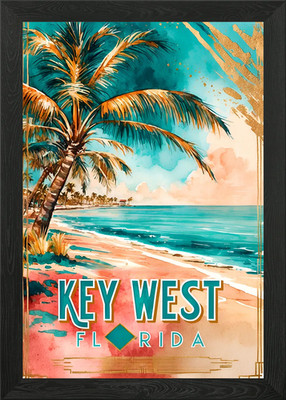 Vintage Key West Kunst gerahmtes Wandbild Poster Leinwanddruck Bild