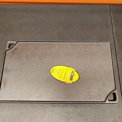 Lodge Cast Iron Reversible Griddle Grill Pan Seasoned Rectangular Cooking Plate