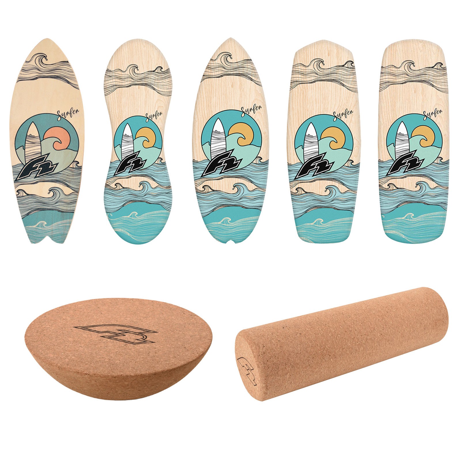 F2 Balance Board Set mit Korkrolle und Halbkugel Modell wählbar
