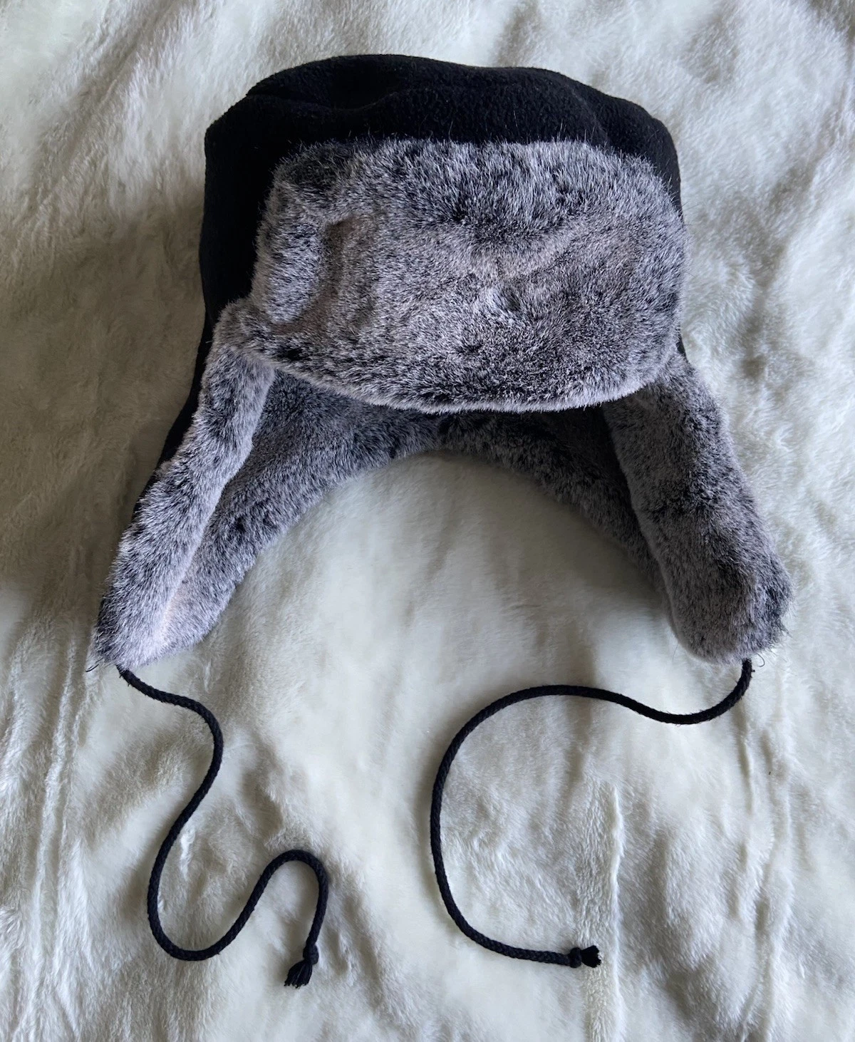 Brekka Faux Fur Lined Trapper Hat Russian One Size Black & Grey
