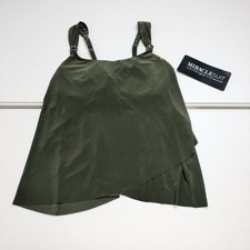 Miraclesuit Sz 8 Green Razzle Dazzle Tankini Top Swimsuit Underwire Slimming
