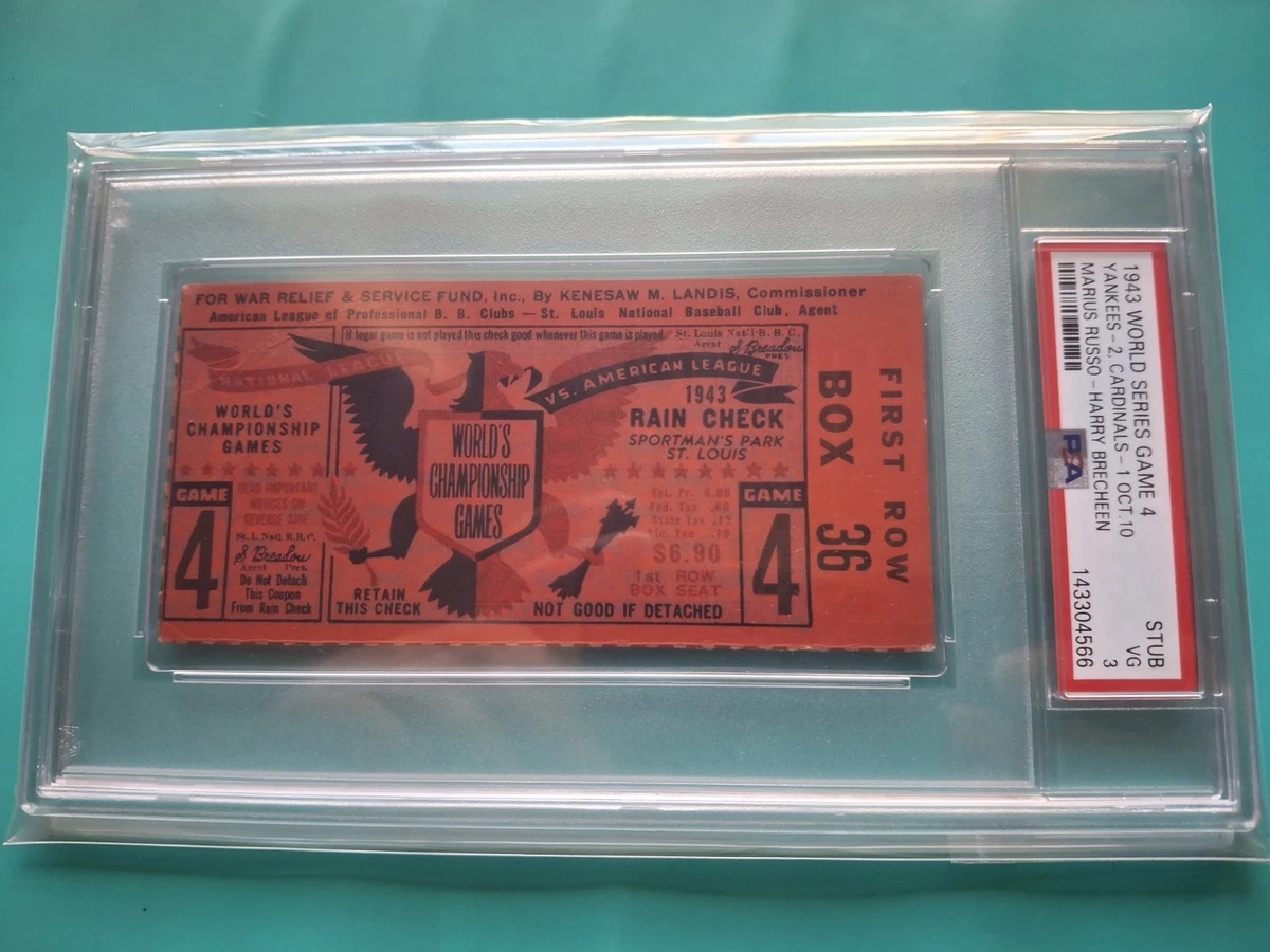 1943 Year Vintage Sports Ticket Stubs for sale | eBay