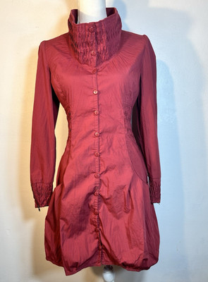 Mais Il est ou le Soleil Women's 38 = US 8 Rose Red Long Sleeve Cinch Back Dress