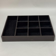 Stackable Velvet Lined Leather Covered Cardboard Divided Jewelry Organizer Tray