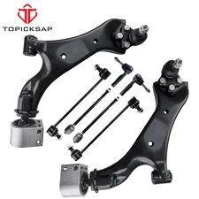 8Pcs Front Lower Control Arms with Ball Joint Tie Rods For 2010-2017 Equinox GMC