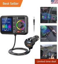 Bluetooth FM Transmitter V5.0 with Big Screen for Ultimate Car Audio Experience
