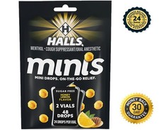 Gotas para la tos Minis sabor miel limón sin azúcar, 48 gotas