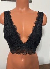NWOT Victoria  s Secret Lace Black Crochet Bralette, Size XLarge