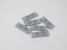 LEGO Lot of 6 Light Bluish Gray 1x3 Smooth Tiles Plates w/ 2 Studs on Top E9