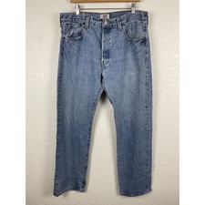 Vintage Levi's 501 Button Fly Mens Jeans Size 36x32 Medium Wash Made In Haiti