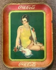 Vintage Original 1929 Coca Cola Serving Tray "Bathing Beauty Swimsuit Girl"
