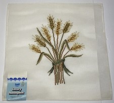 VTG Scovill Dritz Wheat Preworked Luxury Madeira Needlepoint - 19x19