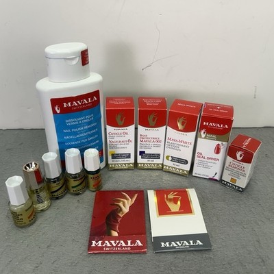 Mavala Nail Treatment Lot Cuticle Oil & Remover, Seal Dryer, Mava White, ++++