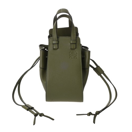 LOEWE Hammock Mini 2WAY Green A538V07X10 Ladies Leather Shoulder Bag A Rank Used