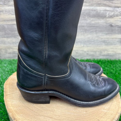 Hondo Boots Men - Size 7D - Vintage Black Cowboy Boots Style 7875 - Picture 5 of 12