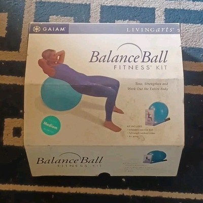 GAIAM  Balance Ball Beginner's Kit Small 55cm Workout & Pump New Open Box