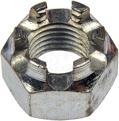 Hex Nut-Castellated-Thread Size 3/8-24, Height 9/16 In.