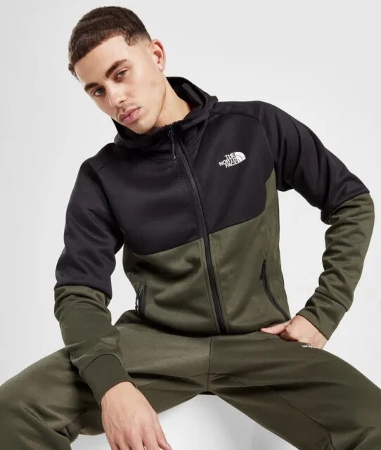 The North Face Mens Kaveh Full Zip Hoodie Taupe Green Black