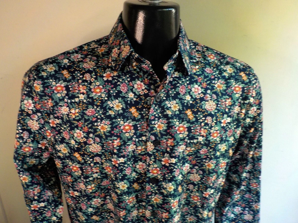 Express mens top floral dress shirts