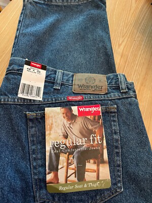 Wrangler Five Star Regular Fit Premium Denim Blue Jeans Sz 48x30 100%  Cotton NEW