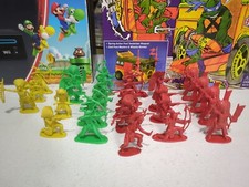 25 Vintage Plastic Native American Indians Green Yellow Red
