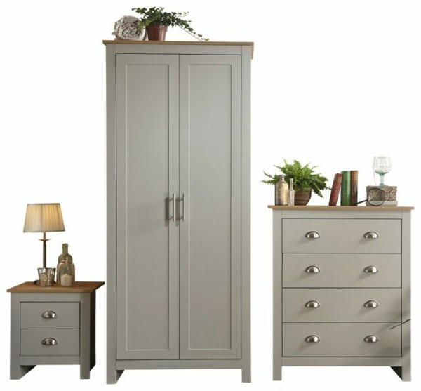 GFW The Furniture Warehouse Lancaster 3 Piece Bedroom Set Grey for