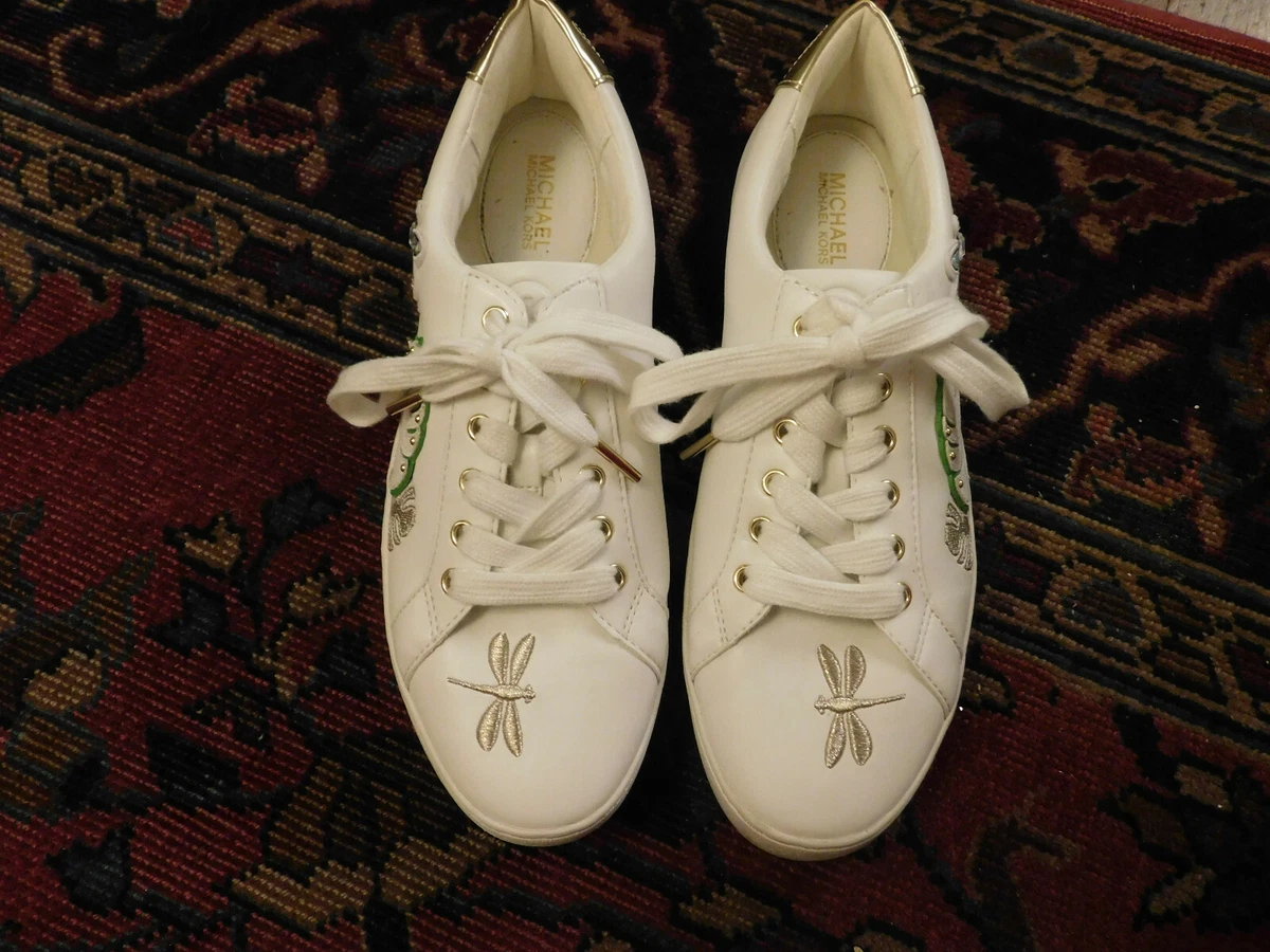 Michael kors white gold sneakers sale