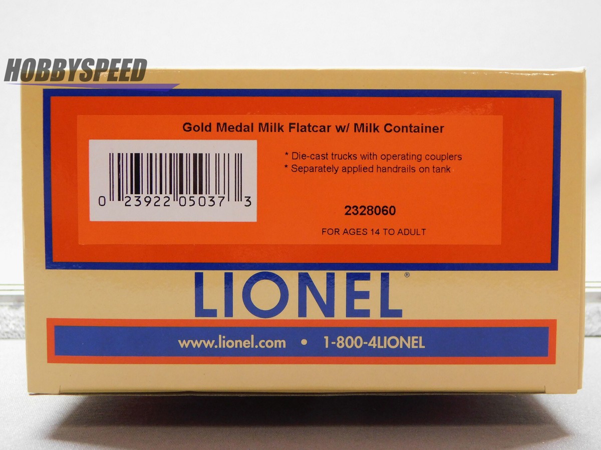 LIONEL GOLD MEDAL MILK FLATCAR W/ MILK CONTAINER O GAUGE farm