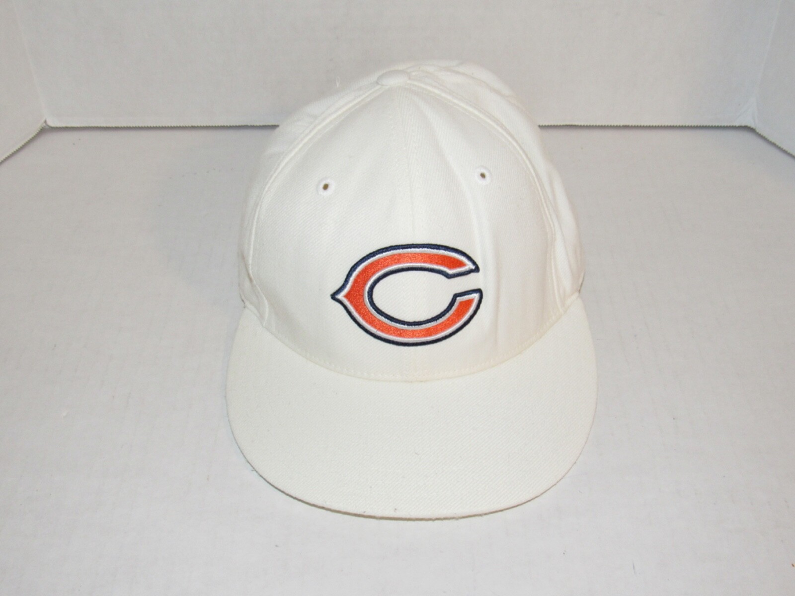 Chicago Bears NFL Reebok Team White Fitted Cap Hat Mens 7 1/4