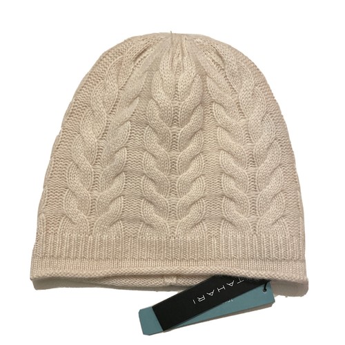 Tahari Beige 100% Cashmere Cable Knit 