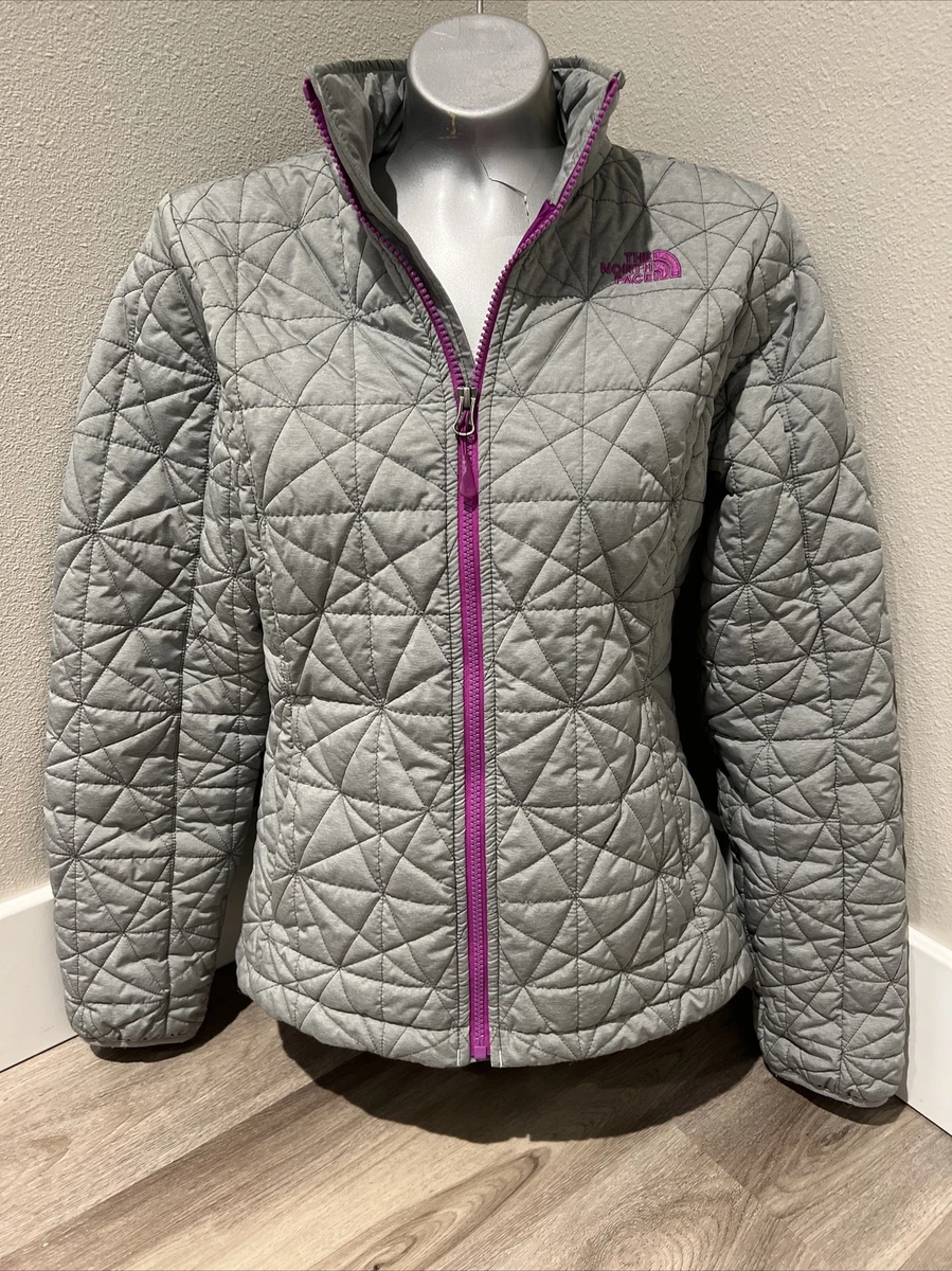 Grey and purple north face best sale jacket