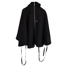 Louis Vuitton 2020 Monogram Hooded Cape In Black Wool Eu36
