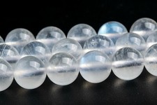 7-8MM Genuine Natural Transparent Rainbow Moonstone Grade AAA Round Loose Beads
