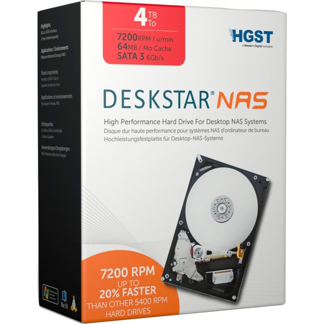 HGST 4 TB Interne HDD 24/7 NAS Festplatte SATA 600 7200 U/min H3IKNAS40003272SE