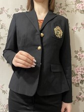 Lauren Ralph Lauren Blazer Women’s Cotton 3D Gold Crown Crest Dbl Brested US 6