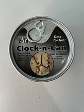 DEMDACO Keeping Time Clock-n-Can Silver Tone 4 x 4 Metal and Magnet Desk Clock