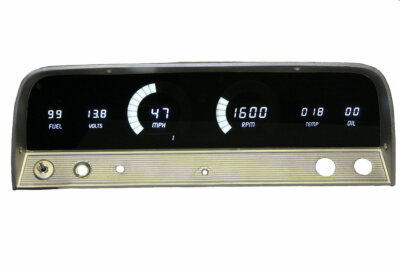 Intellitronix White LED Digital Gauge Cluster Panel 1964-1966 Chevy Truck