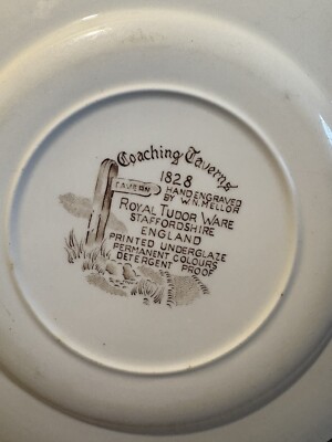 Vintage Coaching Taverns 1828 Royal Tudor Ware Staffordshire