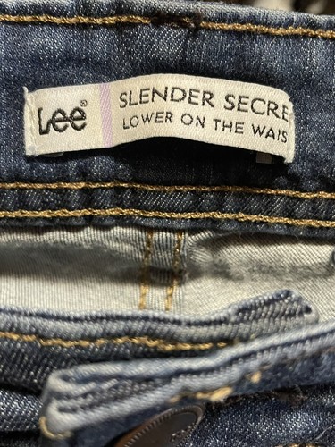 Lee Slender Secret Blue Jeans W Sz 14 Short Low Waist Stretch Bootcut - Picture 3 of 6