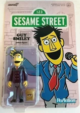NEW Super7 Sesame Street GUY SMILEY with Bread 3.75-Inch ReAction Figure Toy