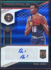 Bol Bol 2019-20 Panini Donruss Elite Pen Pals Blue Foil Parallel RC Auto 14/35