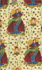 VINTAGE! CHRISTMAS FELIZ NAVIDAD ANGELS GOLD METALLIC -SHAMASH & SONS - 2.5 YD 