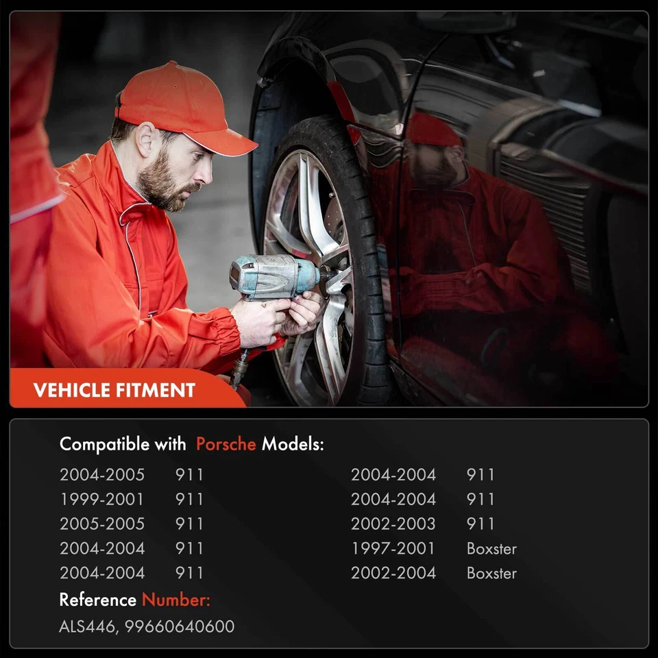 Sensor de velocidad de rueda ABS para Porsche 911 1999-2005 Boxster 1997-2004 delantero o trasero Foto 2 de 4