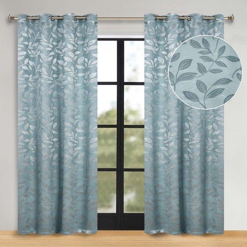 Leaves Washable Grommet 70" Wide Room Darkening Blackout Curtains, Set of 2 - Picture 78 of 158