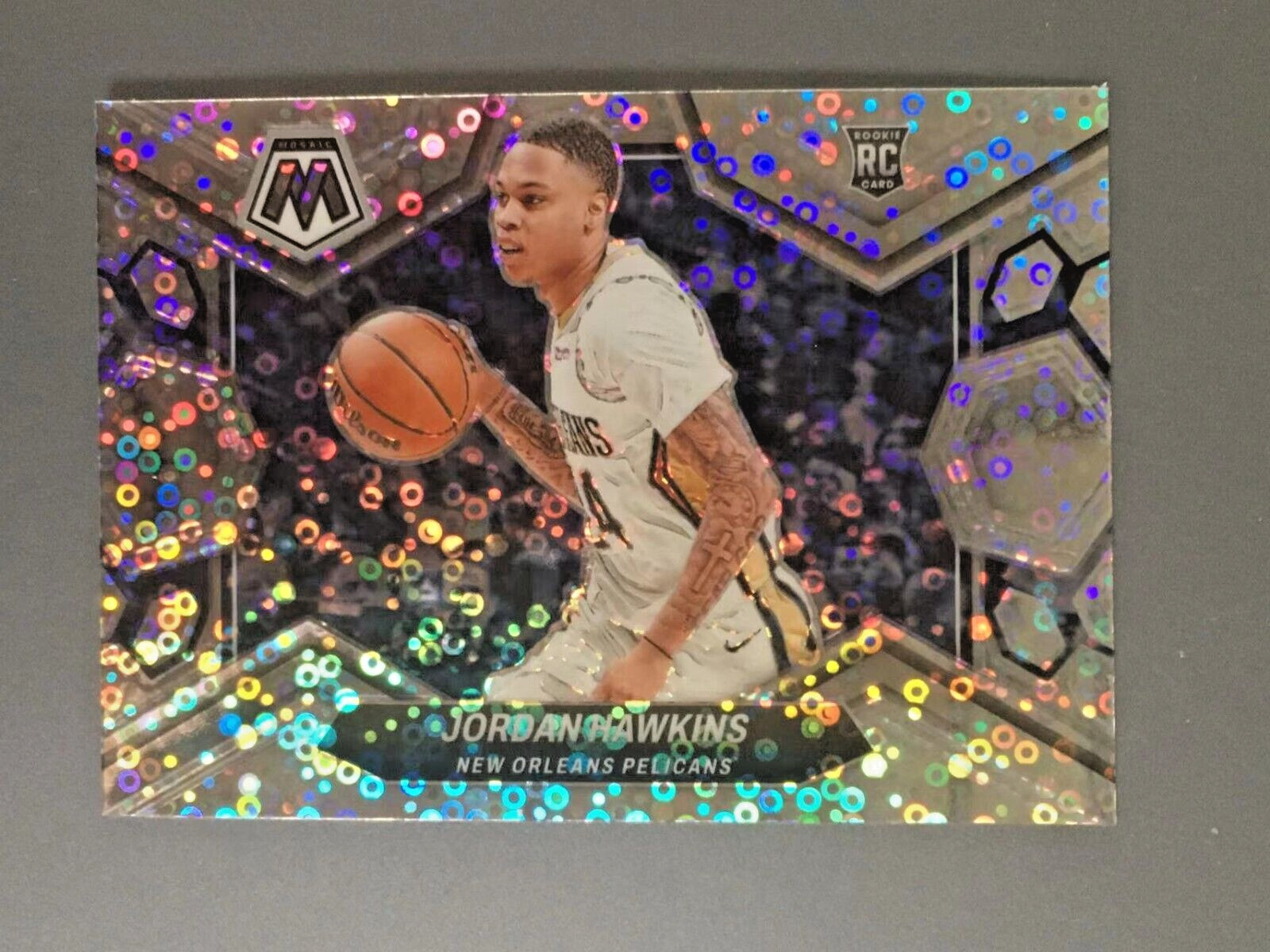 Jordan Hawkins 2023-24 Panini Mosaic Fast Break Variation Disco Prizm RC #243