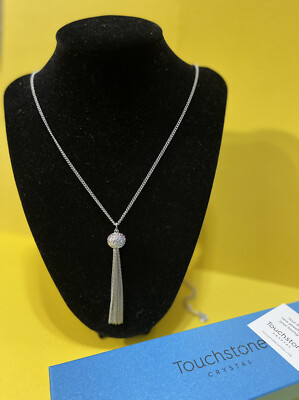 Touchstone Crystal by Swarovski Cabaret Pendant NECKLACE Aurore Boreale 1324N