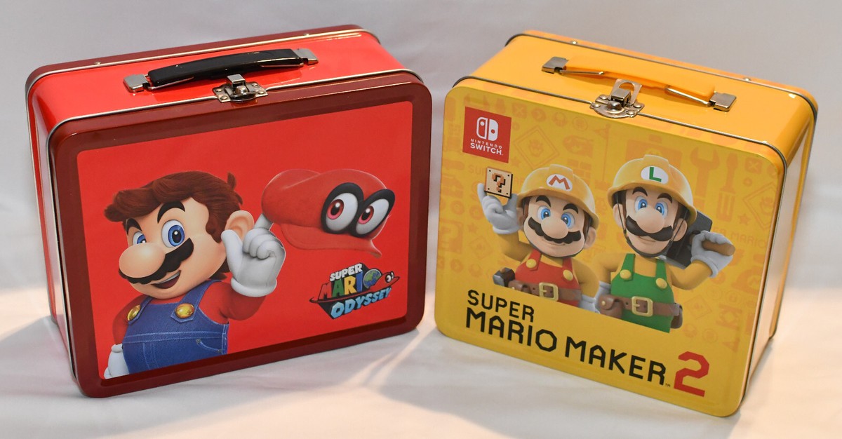 2x Nintendo Super Mario Odyssey Lunch Box and Mario Maker (Fast