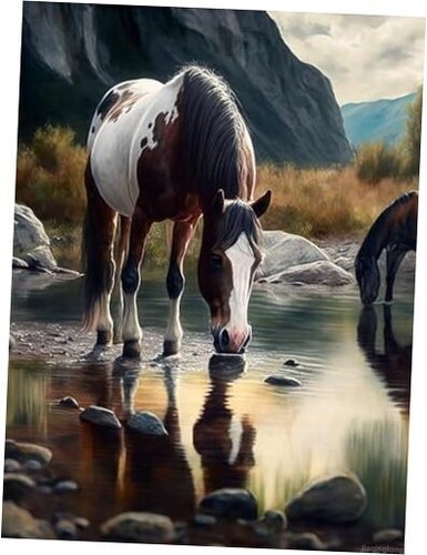 Horse Diamond Art, DIY Diamond Painting Kit for Adults, Horse Diamond