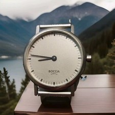 Boccia Watch Women Silver Tone Titanium Gray ...