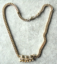 Niedliche Halskette Schmuck goldfarbend Motiv 3 Teddybären Karabinerver. Nr.3406